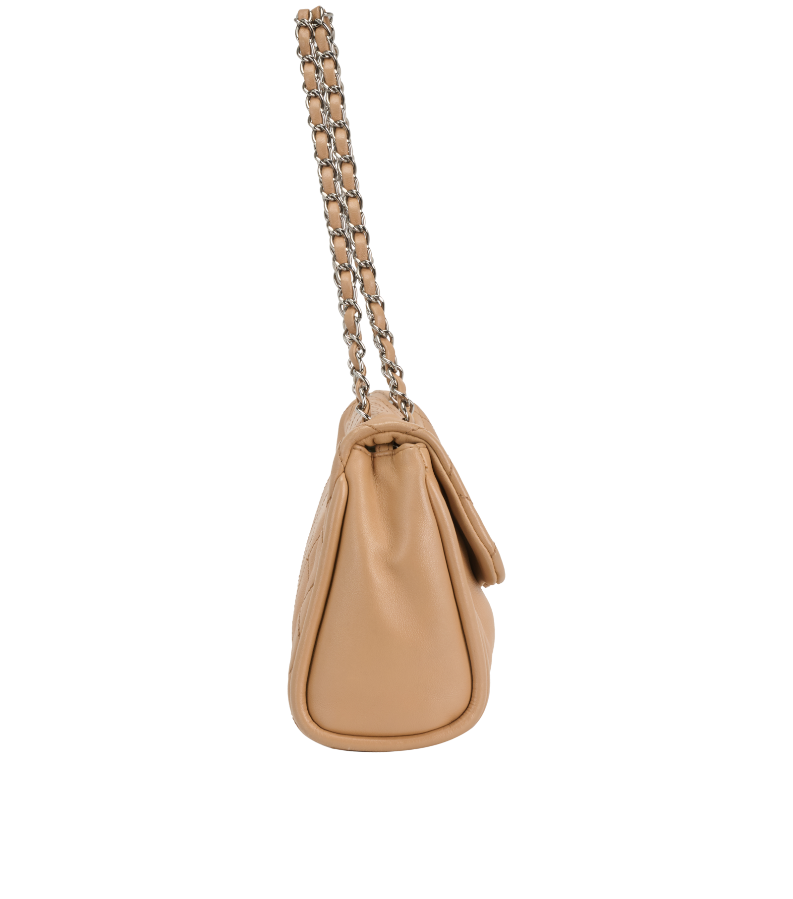 Matelasse Shoulder Bag, &pound;1,600, Handbags, Tan, Leather, Side view